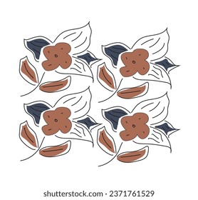 
  vector Decorative floral or Tropical flowers, leaves and twigs