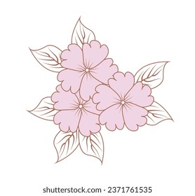 
  vector Decorative floral or Tropical flowers, leaves and twigs