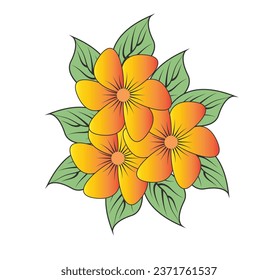 
  vector Decorative floral or Tropical flowers, leaves and twigs