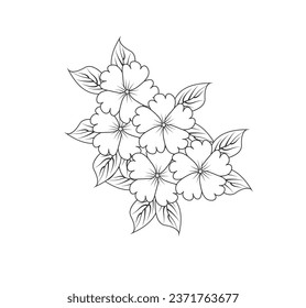 vector Decorative floral or Tropical flowers, leaves and twigs