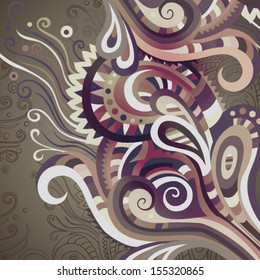 Vector decorative flowers and leaves card design