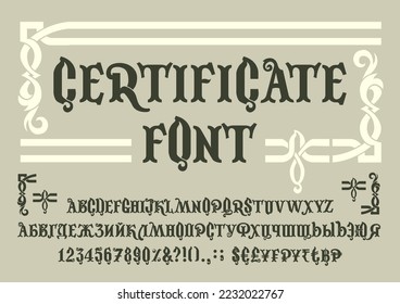 Vector decorative font. Eps-10 separated by groups and layers for easy edit.