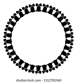 Vector decorative frame bells, web design element, black and white