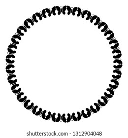 Vector decorative frame butterflies, web design element, black and white