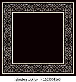 Vector decorative frame. Elegant element for design template, place for text.Floral border. Lace decor for birthday and greeting card, wedding invitation.