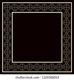 Vector decorative frame. Elegant element for design template, place for text.Floral border. Lace decor for birthday and greeting card, wedding invitation.