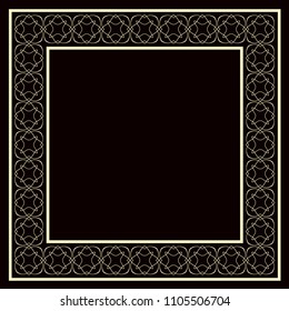 Vector decorative frame. Elegant element for design template, place for text.Floral border. Lace decor for birthday and greeting card, wedding invitation.