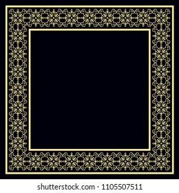 Vector decorative frame. Elegant element for design template, place for text.Floral border. Lace decor for birthday and greeting card, wedding invitation.
