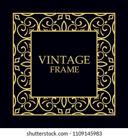 Vector decorative frame. Elegant element for design template, place for text.