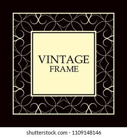 Vector decorative frame. Elegant element for design template, place for text.