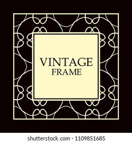 Vector decorative frame. Elegant element for design template, place for text.
