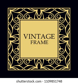 Vector decorative frame. Elegant element for design template, place for text.