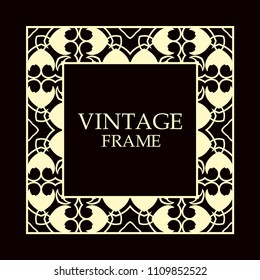 Vector decorative frame. Elegant element for design template, place for text.
