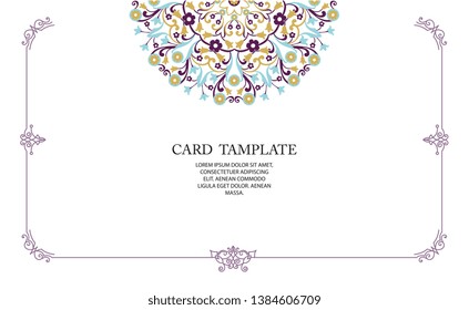 Vector decorative frame. Elegant element for design template, place for text. Floral border. Lace decor for birthday and greeting card, wedding invitation.