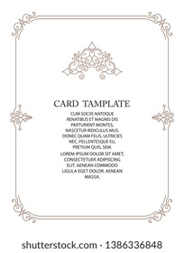 Vector decorative frame. Elegant element for design template, place for text. Floral border. Lace decor for birthday and greeting card, wedding invitation.