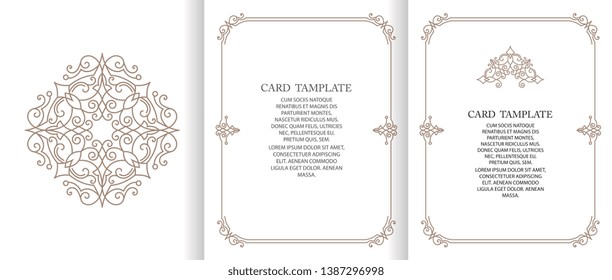 Vector decorative frame. Elegant element for design template, place for text. Floral border. Lace decor for birthday and greeting card, wedding invitation.