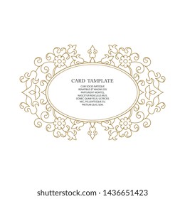 Vector decorative frame. Elegant element for design template, place for text. Floral border. Lace decor for birthday and greeting card, wedding invitation.
