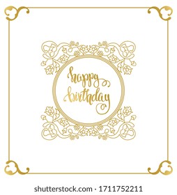 Vector decorative frame. Elegant element for design template, place for text. Floral border. Lace decor for birthday and greeting card, wedding invitation.
