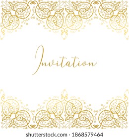 Vector decorative frame. Elegant element for design template, place for text. Floral border. Lace decor for birthday and greeting card, wedding invitation.