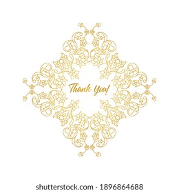 Vector decorative frame. Elegant element for design template, place for text. Floral border. Lace decor for birthday and greeting card, wedding invitation.