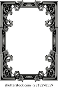 Vector decorative frame. Elegant element for design template, place for text. Floral border. Lace decor for birthday and greeting card, wedding invitation.