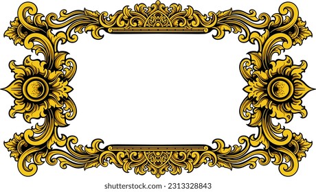 Vector decorative frame. Elegant element for design template, place for text. Floral border. Lace decor for birthday and greeting card, wedding invitation.