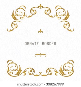 Vector decorative frame. Elegant element for design template, place for text.Floral border. Lace decor for birthday and greeting card, wedding invitation.