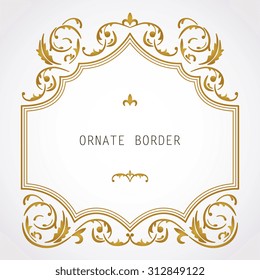 Vector decorative frame. Elegant element for design template, place for text.Floral border. Lace decor for birthday and greeting card, wedding invitation.