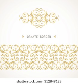 Vector decorative frame. Elegant element for design template, place for text.Floral border. Lace decor for birthday and greeting card, wedding invitation.