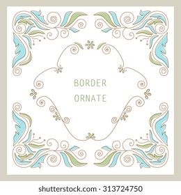 Vector decorative frame. Elegant element for design template, place for text.Floral border. Lace decor for birthday and greeting card, wedding invitation.