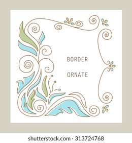 Vector decorative frame. Elegant element for design template, place for text.Floral border. Lace decor for birthday and greeting card, wedding invitation.