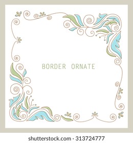 Vector decorative frame. Elegant element for design template, place for text.Floral border. Lace decor for birthday and greeting card, wedding invitation.