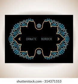 Vector decorative frame. Elegant element for design template, place for text.Floral border. Lace decor for birthday and greeting card, wedding invitation.