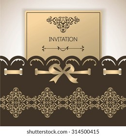 Vector decorative frame. Elegant element for design template, place for text.Floral border. Lace decor for birthday and greeting card, wedding invitation.