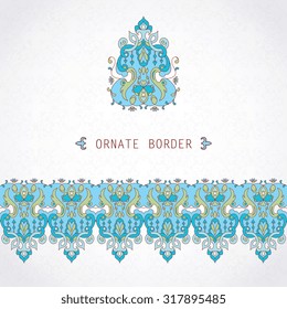 Vector decorative frame. Elegant element for design template, place for text.Floral border. Lace decor for birthday and greeting card, wedding invitation.