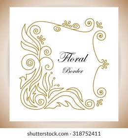 Vector decorative frame. Elegant element for design template, place for text.Floral border. Lace decor for birthday and greeting card, wedding invitation.