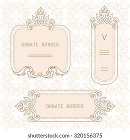 Vector decorative frame. Elegant element for design template, place for text.Floral border. Lace decor for birthday and greeting card, wedding invitation.