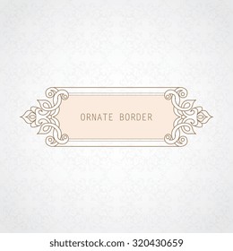 Vector decorative frame. Elegant element for design template, place for text.Floral border. Lace decor for birthday and greeting card, wedding invitation.