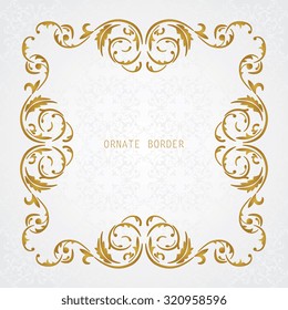 Vector decorative frame. Elegant element for design template, place for text.Floral border. Lace decor for birthday and greeting card, wedding invitation.