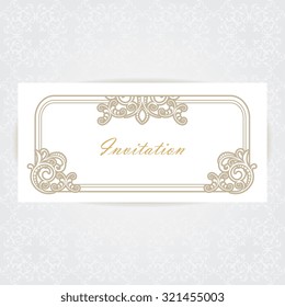 Vector decorative frame. Elegant element for design template, place for text.Floral border. Lace decor for birthday and greeting card, wedding invitation.