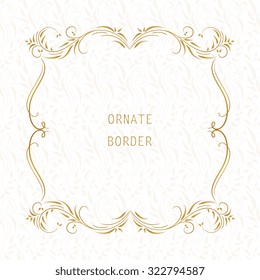 Vector decorative frame. Elegant element for design template, place for text.Floral border. Lace decor for birthday and greeting card, wedding invitation.