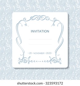 Vector decorative frame. Elegant element for design template, place for text. Floral border. Lace decor for birthday and greeting card, wedding invitation.