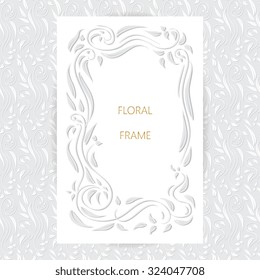 Vector decorative frame. Elegant element for design template, place for text.Floral border. Lace decor for birthday and greeting card, wedding invitation.