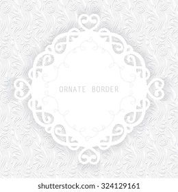 Vector decorative frame. Elegant element for design template, place for text.Floral border. Lace decor for birthday and greeting card, wedding invitation.