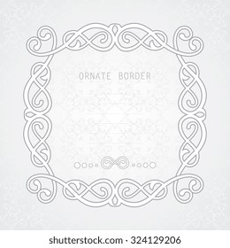 Vector decorative frame. Elegant element for design template, place for text.Floral border. Lace decor for birthday and greeting card, wedding invitation.