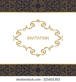 Vector decorative frame. Elegant element for design template, place for text.Floral border. Lace decor for birthday and greeting card, wedding invitation.