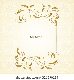 Vector decorative frame. Elegant element for design template, place for text.Floral border. Lace decor for birthday and greeting card, wedding invitation.