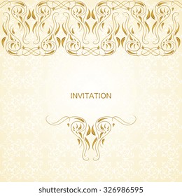 Vector decorative frame. Elegant element for design template, place for text.Floral border. Lace decor for birthday and greeting card, wedding invitation.