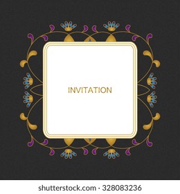 Vector decorative frame. Elegant element for design template, place for text.Floral border. Lace decor for birthday and greeting card, wedding invitation.