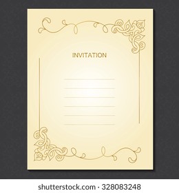 Vector decorative frame. Elegant element for design template, place for text.Floral border. Lace decor for birthday and greeting card, wedding invitation.